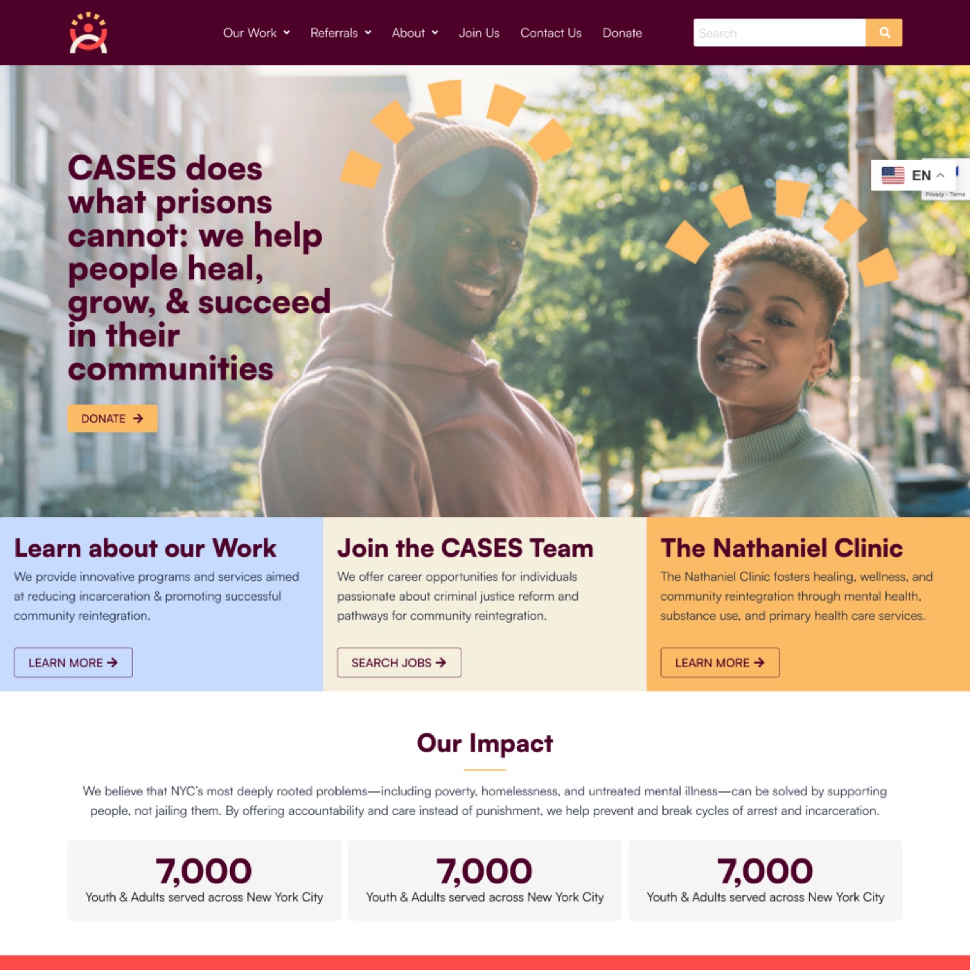 CASES website redesign hero