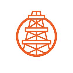 Dow Global Challenges icon: an oil derrick inside an orange-red circle
