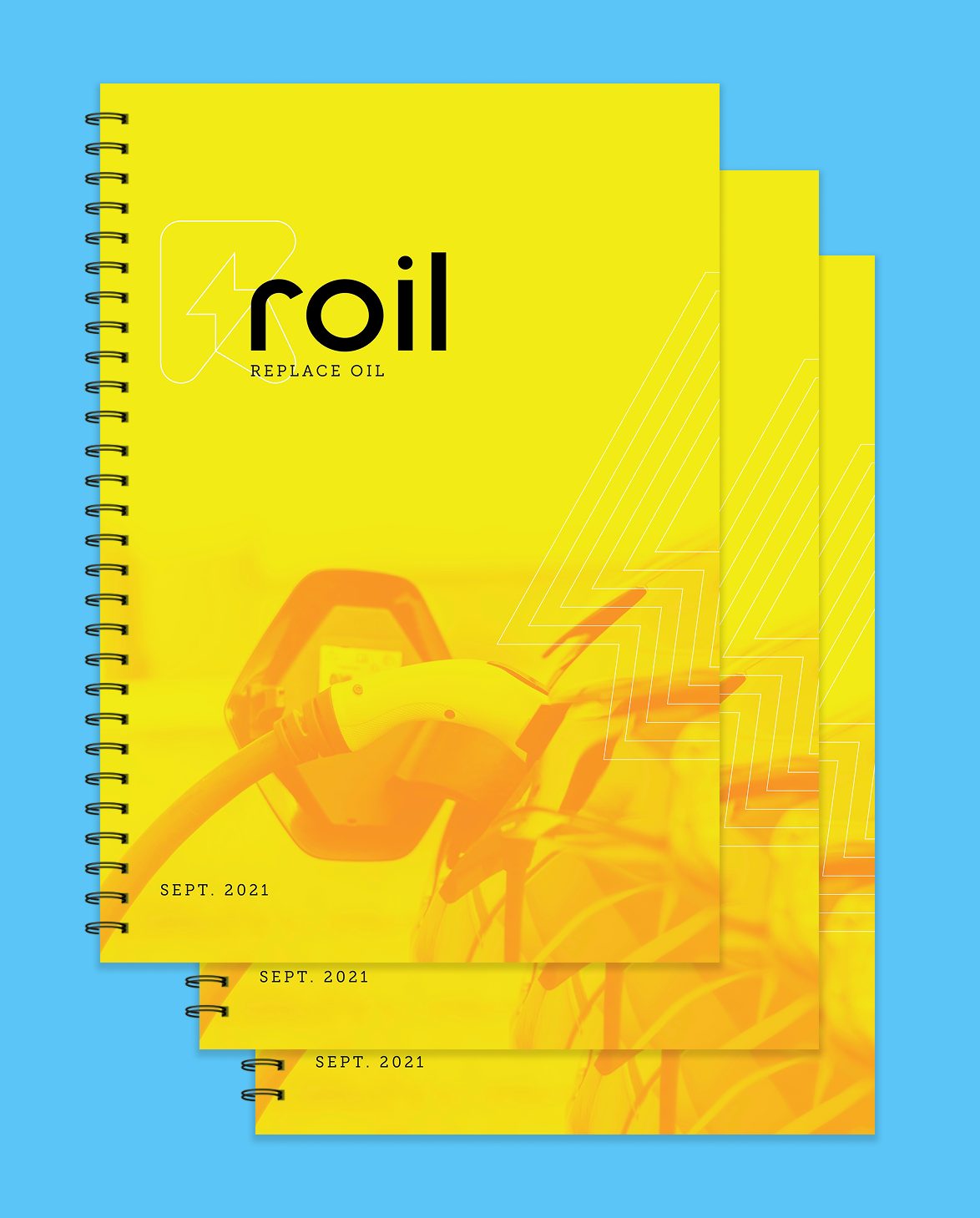 Stack of yellow Roil abstract covers