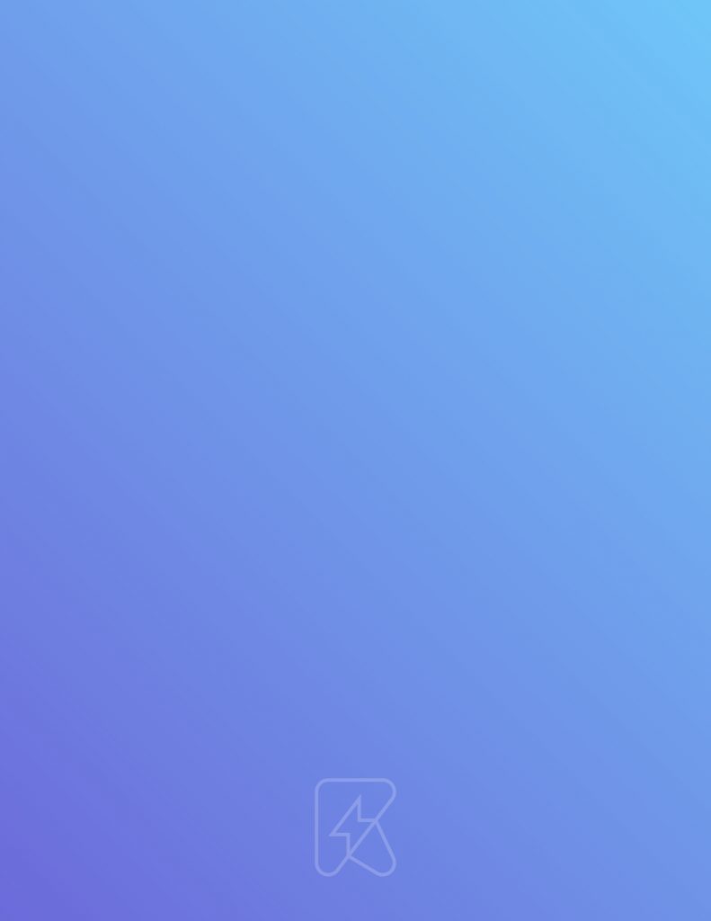 Blue gradient back cover with the Roil monogram