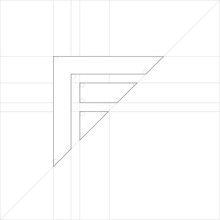 FRAME logo mark cycling through its construction, flat, photo and color treatments